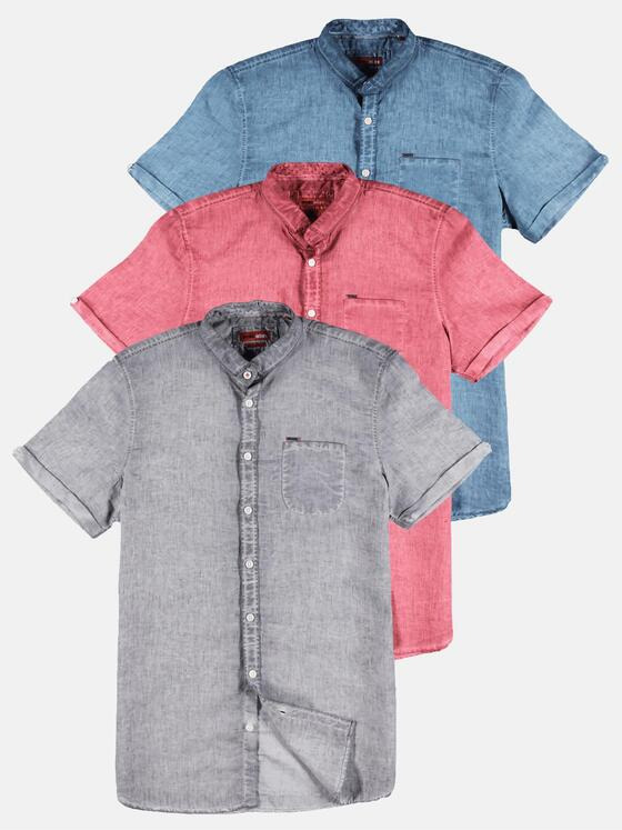 emilio adani Herren Sommerliches Halbleinenhemd Rot 29772