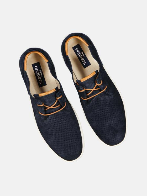 engbers Herren Halbschuh aus Leder Saphirblau 36708