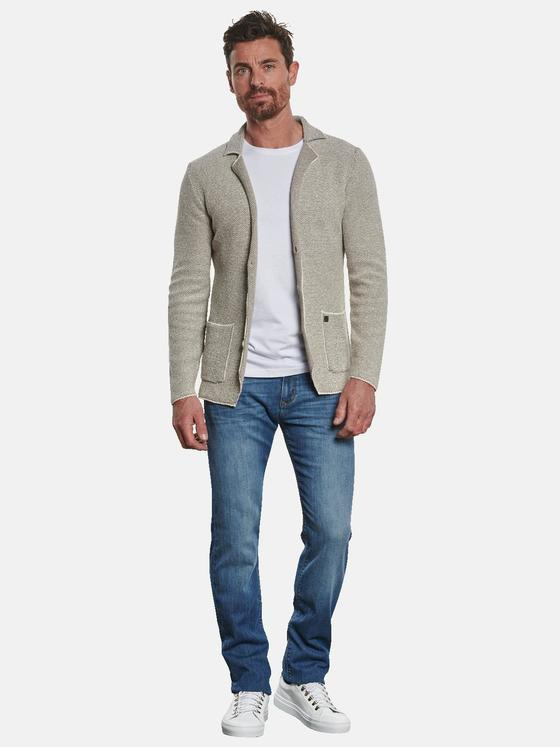 ENGBERS GERMANY Herren Strick-Sakko strukturiert Beige 32689