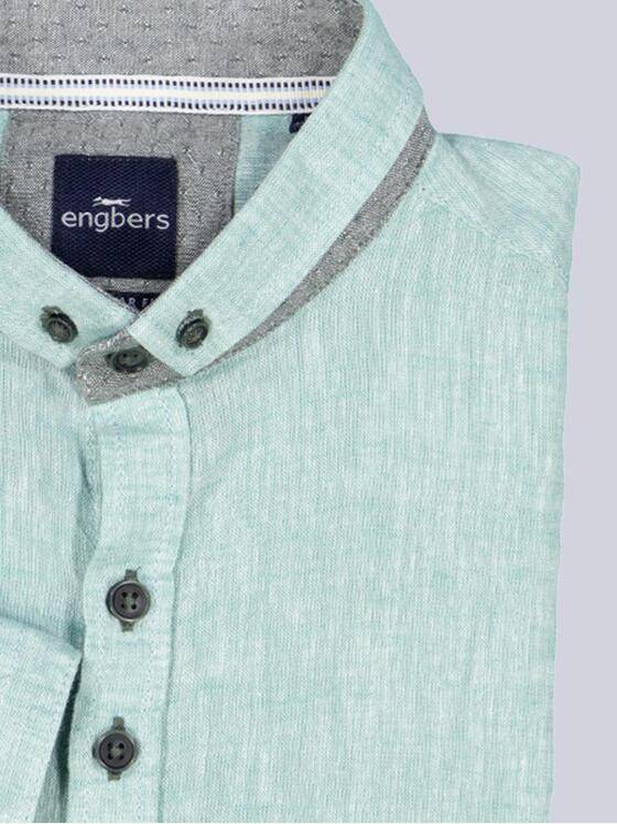engbers Herren Kurzarm-Hemd mit Leinenanteil Dunkelgruen 38378