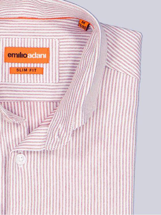 emilio adani Herren Langarm-Hemd gestreift Violett 39259