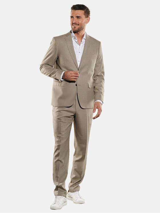 emilio adani Herren Anzug-Sakko slim fit Beige 34591