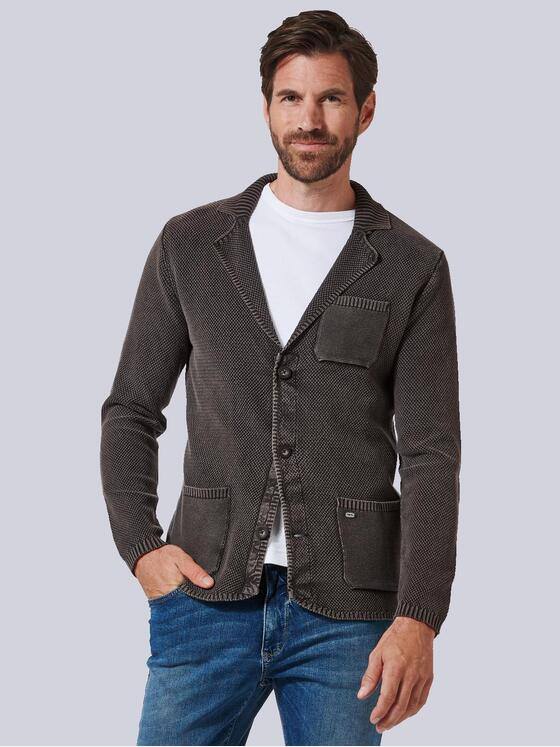 engbers Herren Strick-Sakko uni Braun 35335