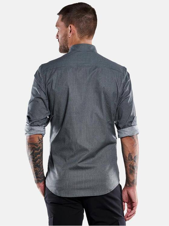 emilio adani Herren Langarm-Hemd mit All-Over-Print Blau 33339