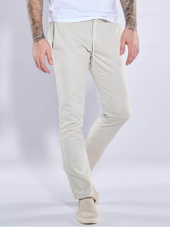 emilio adani Herren Chino aus Leinen Beige 38613
