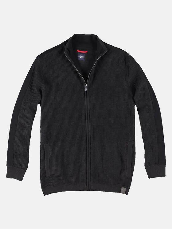 engbers Herren Strukturierter Cardigan Schwarz 30477