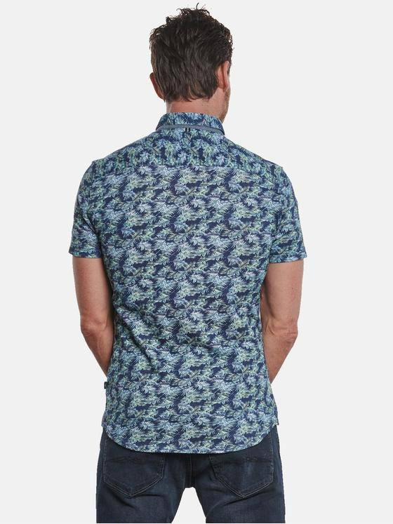 engbers Herren Halbarm-Hemd gemustert Gruen 32664