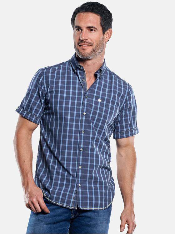 engbers Herren Hemd kariert Saphirblau 29755