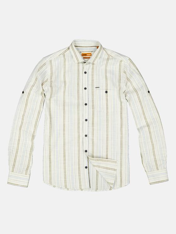 emilio adani Herren Langarm-Hemd gemustert Beige 34459