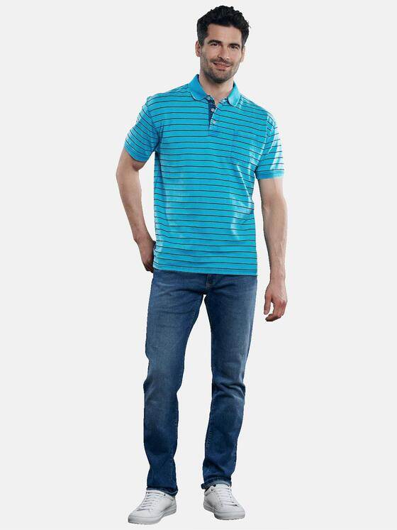 engbers Herren Poloshirt gestreift Wasserblau 31653