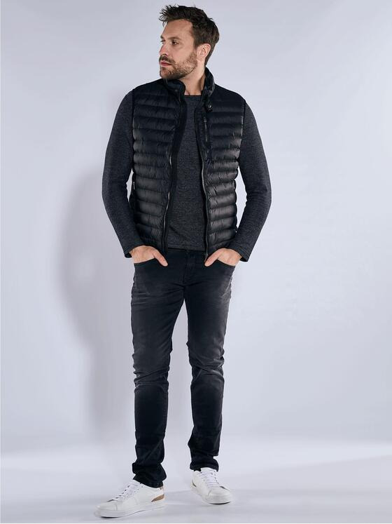 emilio adani Herren Steppweste regular Schwarz 36499