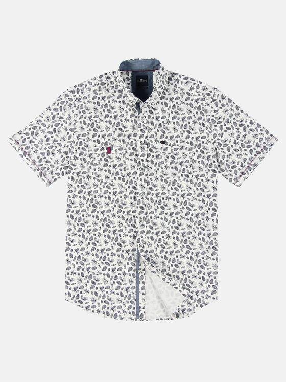 engbers Herren Kurzarm-Hemd gemustert Saphirblau 30781