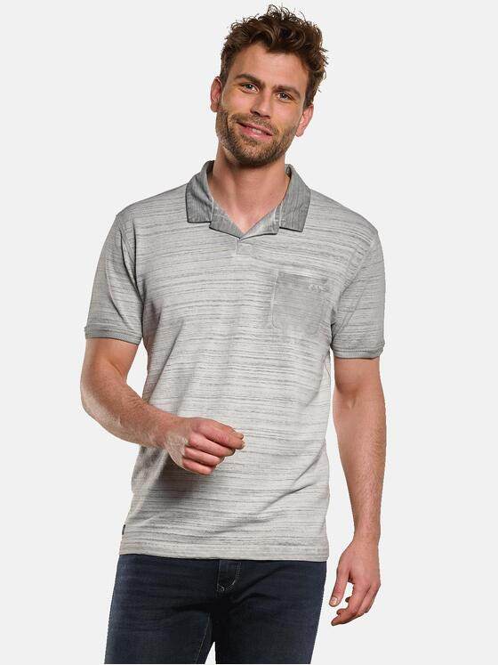 engbers Herren Polo-Shirt dezent gestreift Dunkelgrau 33047
