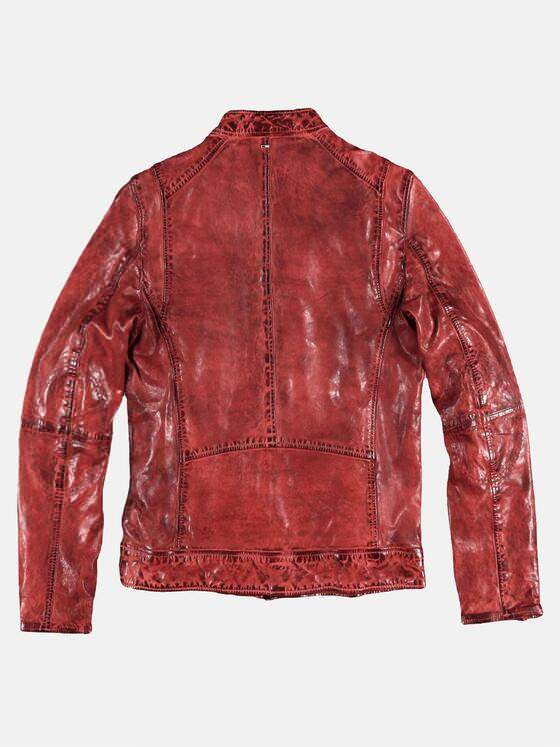 emilio adani Herren kernige Lederjacke mit Hingucker-Garantie Rot 29145