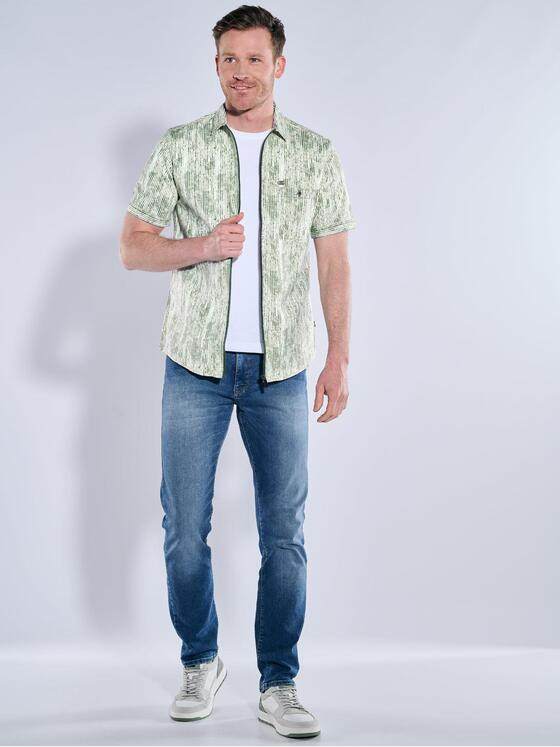 engbers Herren Kurzarm-Hemd gemustert Hellgruen 39035