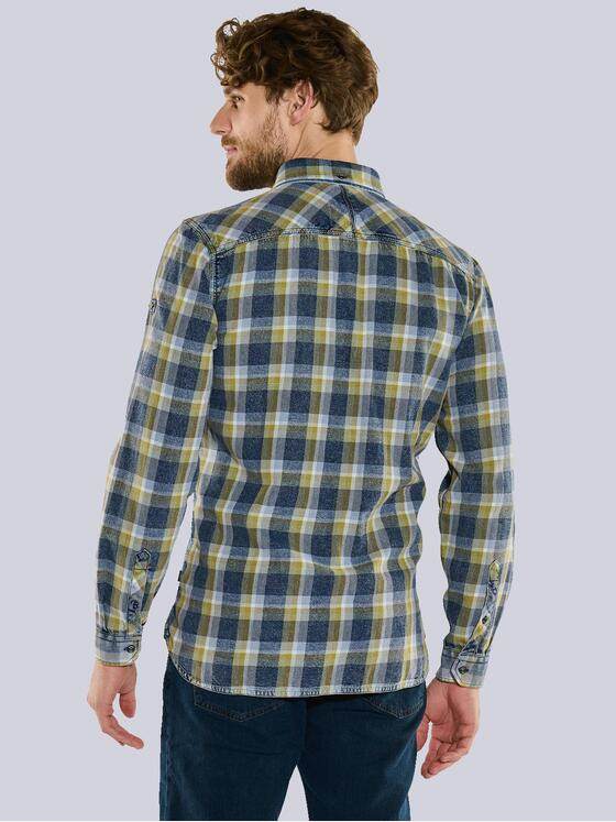 engbers Herren Langarm-Hemd kariert Gruen 36127