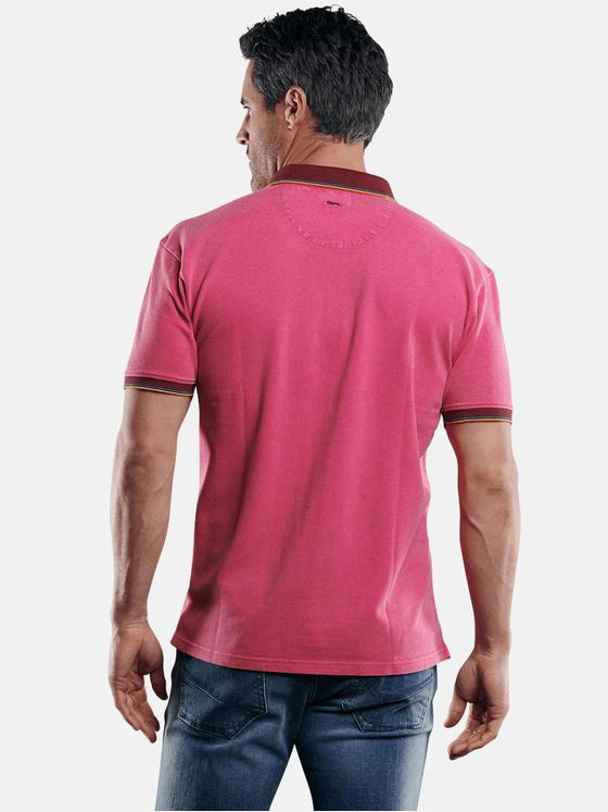engbers Herren Poloshirt mit Konrasteffekten Rosa 29220