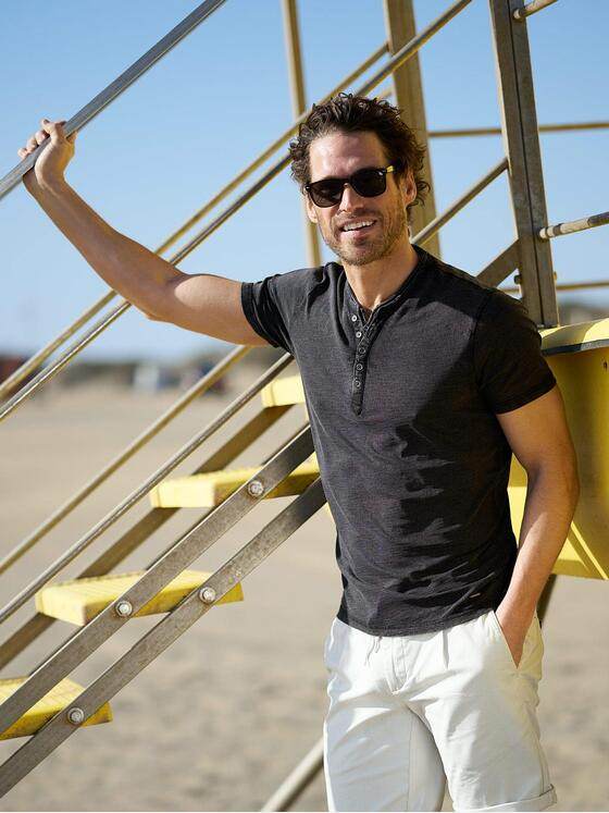 emilio adani Herren Henley-Shirt uni Grau 38961
