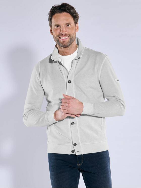engbers Herren Sweatjacke mit Knopfleiste Silbergrau 38448