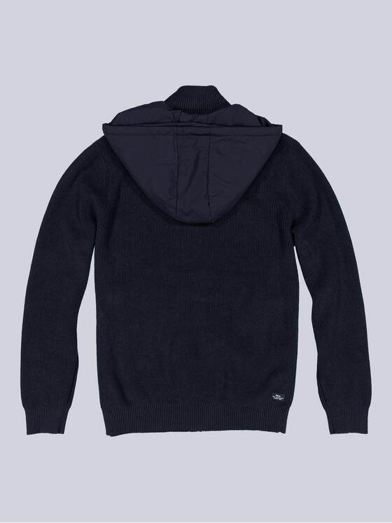 engbers Herren Strickjacke mit Kapuze Blau 36096