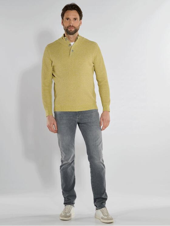 engbers Herren Pullover mit Polo-Kragen Hellgelb 36276