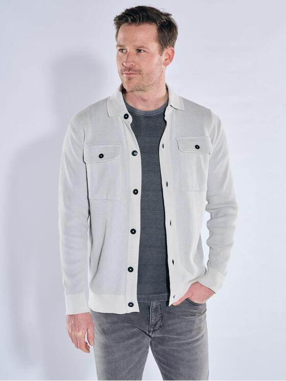 engbers Herren Modisches Strick Overshirt Silbergrau 40479