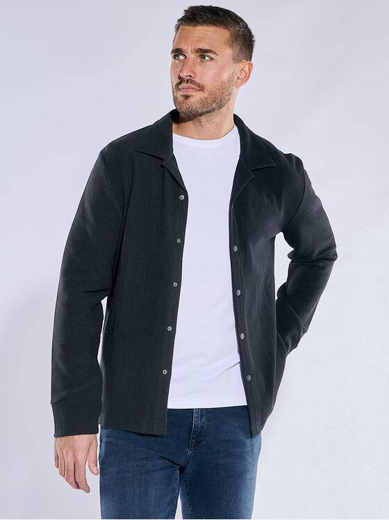 emilio adani Herren Polo-Shirt Langarm Schwarz 38323