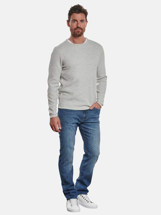 ENGBERS GERMANY Herren Pullover Rundhals Silbergrau 32835