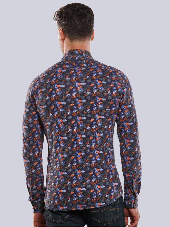 engbers Herren Jersey Hemd gemustert Blutorange 32390