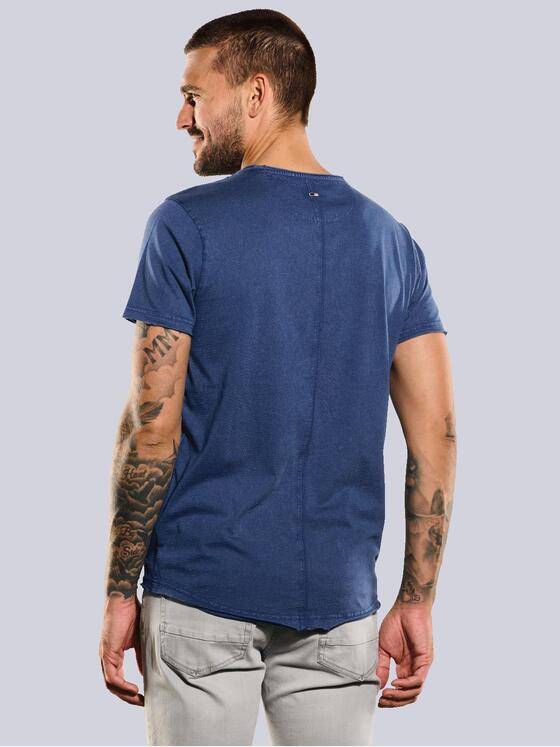 emilio adani Herren T-Shirt uni Blau 35350