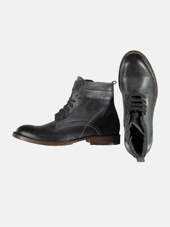 emilio adani Herren rockiger Lederboot Grau 25978