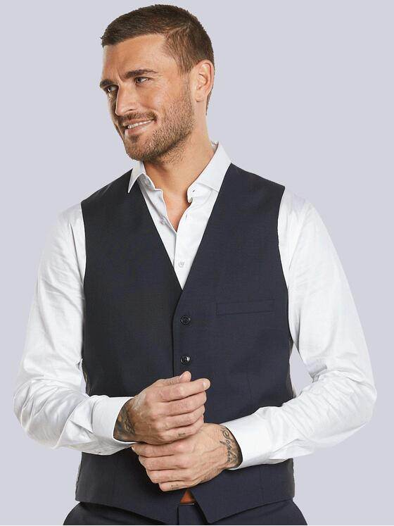 emilio adani Herren Anzug-Weste Slim Fit Saphirblau 33494