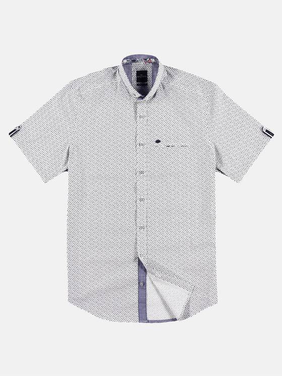 engbers Herren Gemustertes Hemd mit Jersey-Anteil Naturweiss 29716