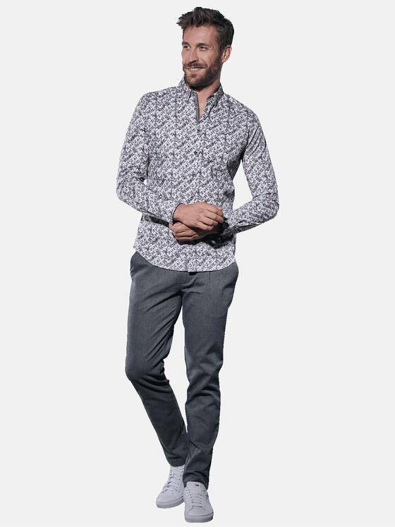 emilio adani Herren Bedrucktes Langarmhemd Rot 30814