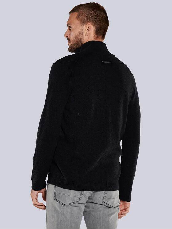 emilio adani Herren Pullover mit Troyerkragen Grau 35857