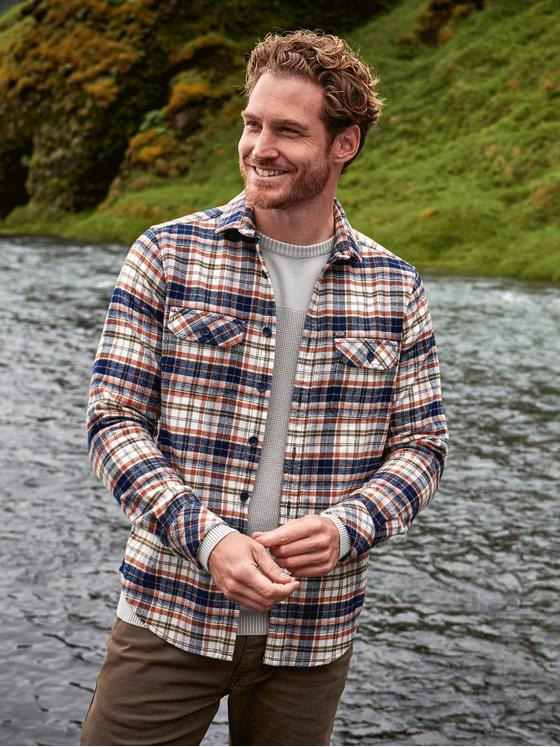 engbers Herren Langarm-Hemd kariert Orange 35532