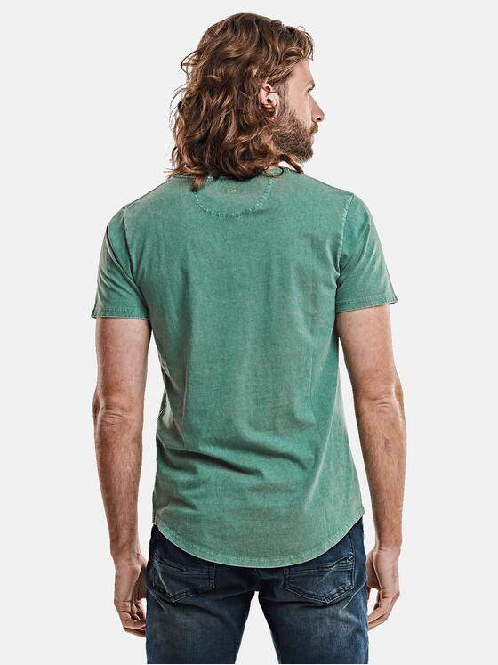 emilio adani Herren Statement-Print T-Shirt Türkis 27314