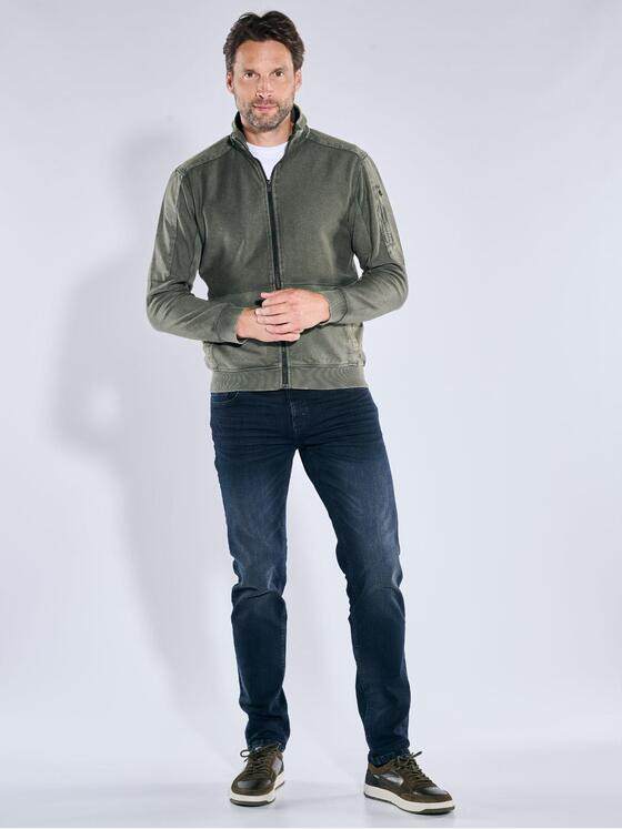 engbers Herren Sweatjacke strukturiert Oliv 39706