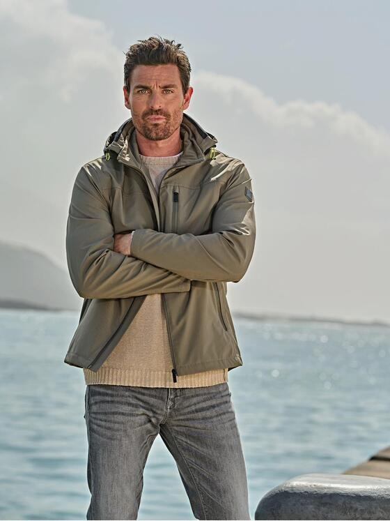 ENGBERS GERMANY Herren Funktionsjacke mit abnehmbarer Kapuze Grün 34492
