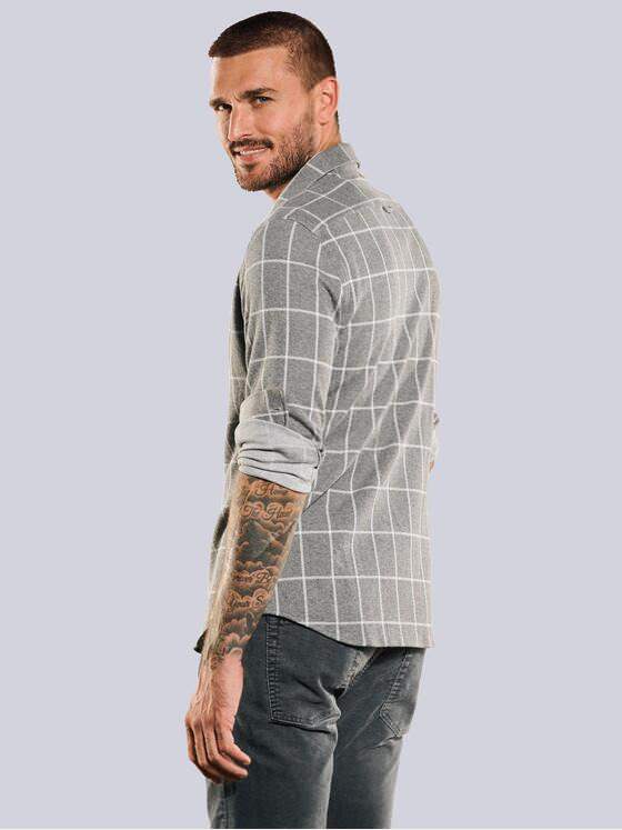 emilio adani Herren Langarm-Hemd slim fit Grau 35775