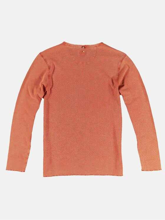 emilio adani Herren Rundhals-Shirt mit feiner Struktur Orange 31927