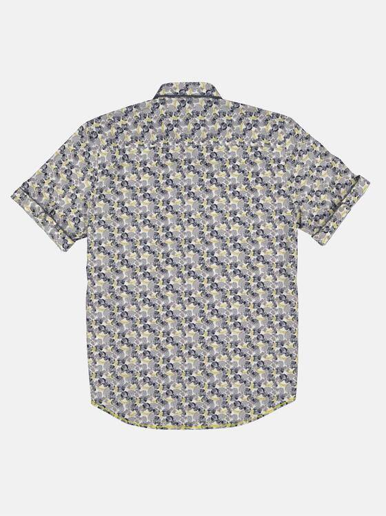 engbers Herren Kurzarm-Hemd gemustert Zitronengelb 32621