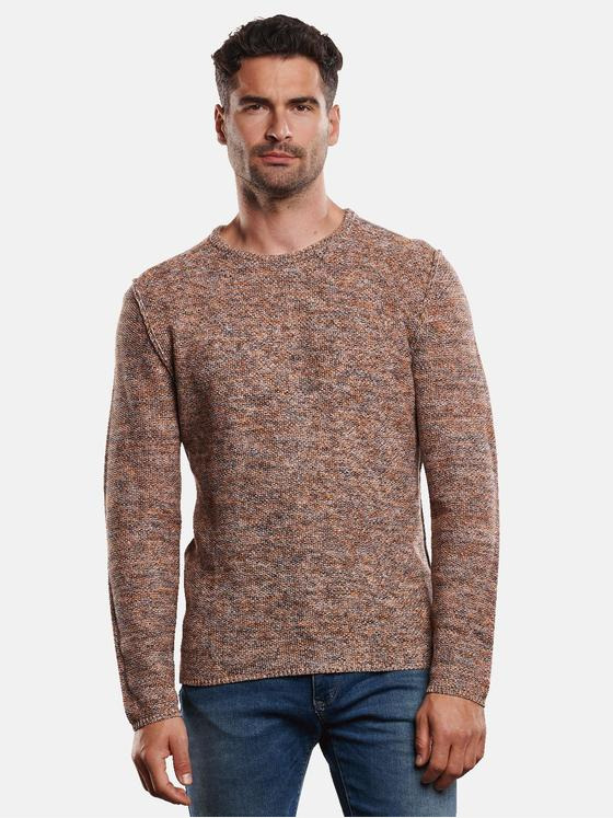engbers Herren Pullover gemustert Dunkelorange 32417