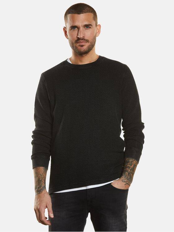 emilio adani Herren Sweatshirt strukturiert Schwarz 34555
