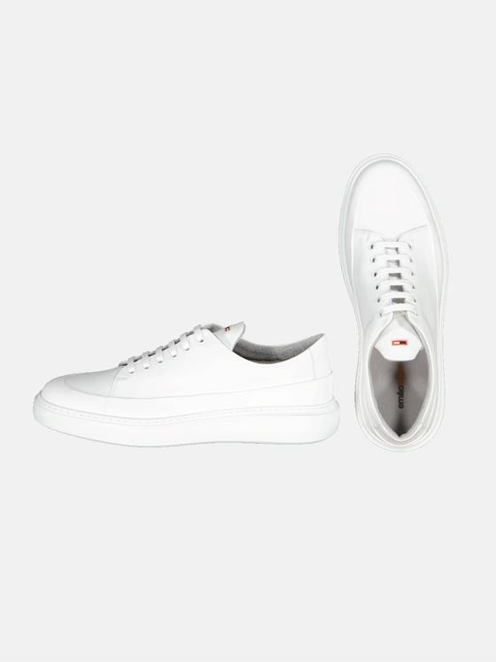 emilio adani Herren Sneaker aus Leder Weiß 32656