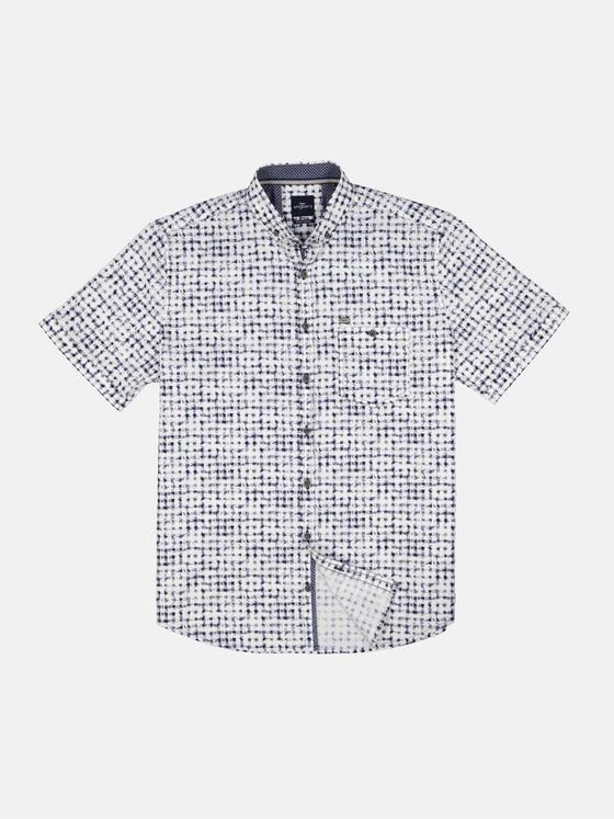 engbers Herren Kurzarm-Hemd gemustert Blau 34762
