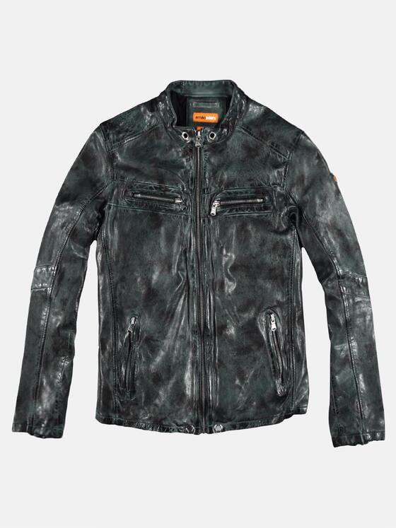 emilio adani Herren Lederjacke im Retrodesign Braun 29144