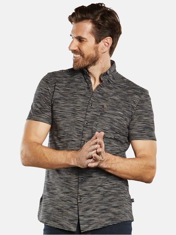 engbers Herren Kurzarm-Hemd gemustert Blau 34674
