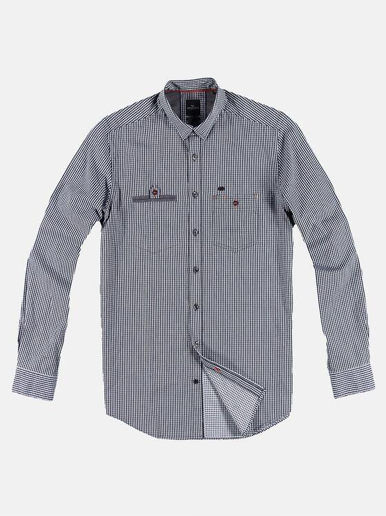 engbers Herren Langarmhemd im Vichykaro-Design. Hellblau 30824