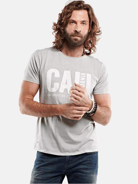 emilio adani Herren Statement-Print T-Shirt Grau 27313